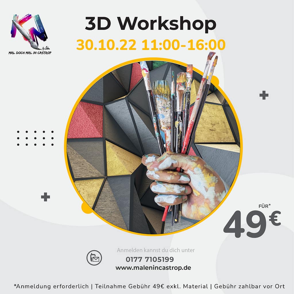 3D Workshop am 30.10.2022 11:00-16:00